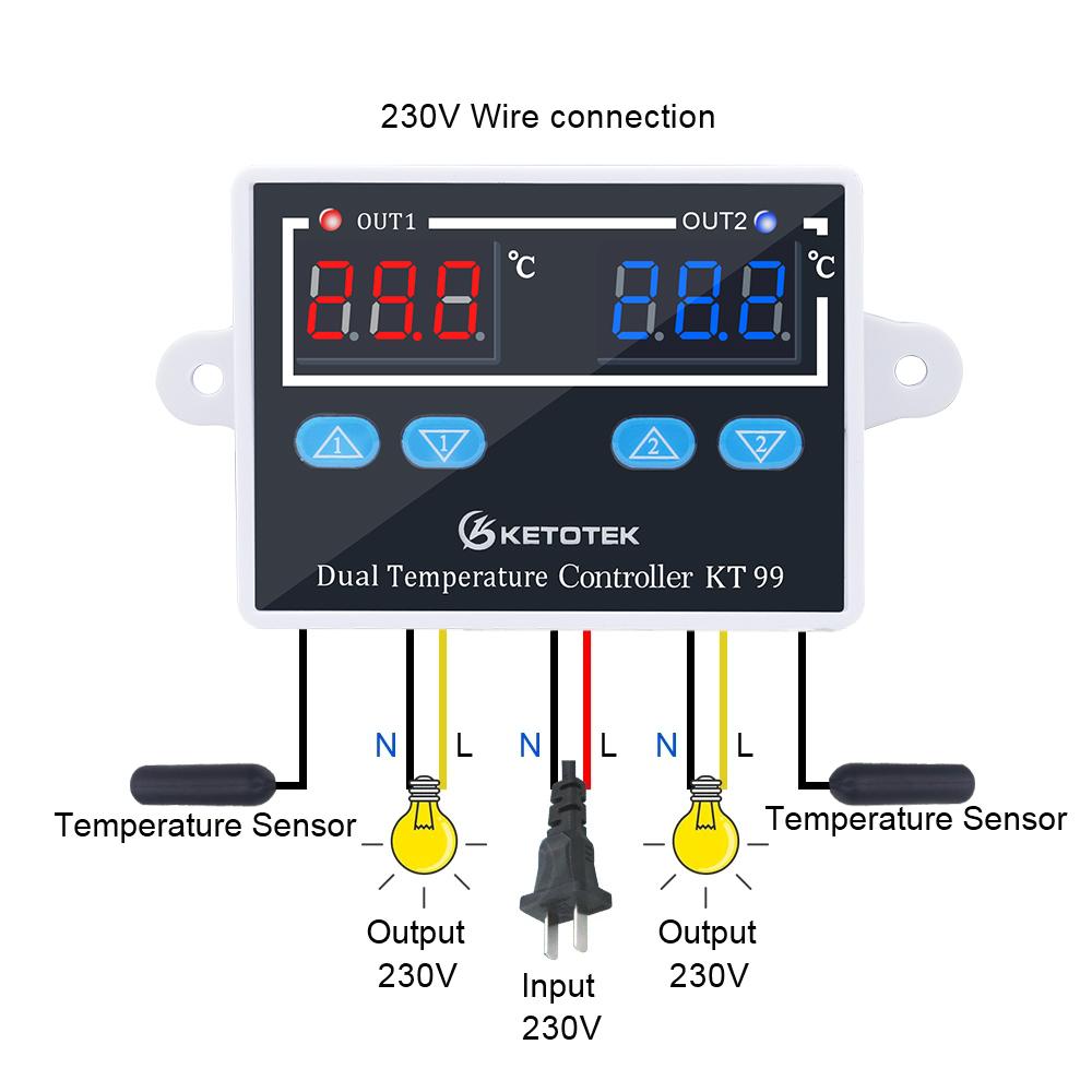 Digital Thermostat for Incubator 12V 24V 110V 220V Temperature Controller Regulator Control Switch Thermoregulator 10A 230VAC