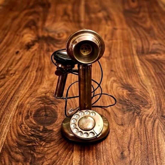Brass Rotary Dial Telephone Home, Office Desk Decor Christmas, Wedding, Anniversary, Gift 30.48 cm