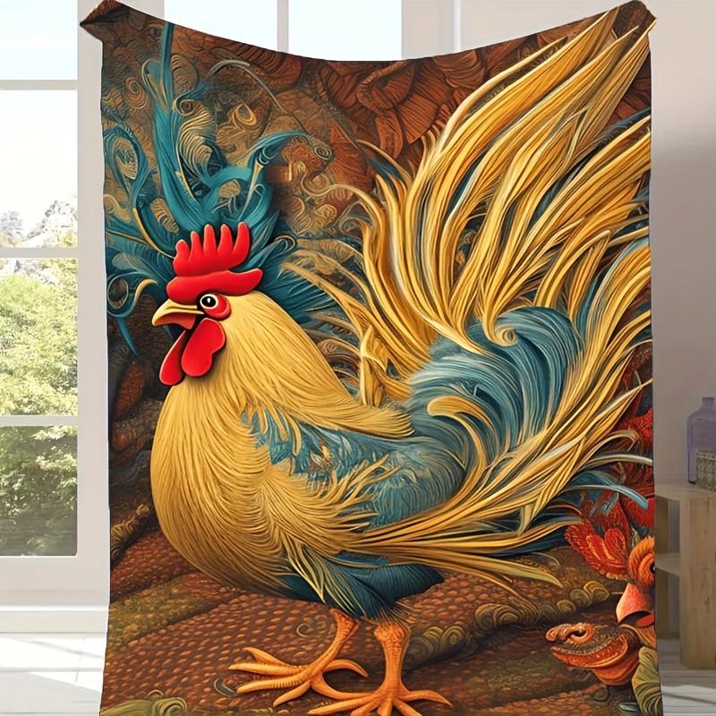 1pc Beautifully Chicken Pattern Blanket,Soft And Comfortable Blanket, Travel Sofa Bed, Office Home Decor, Birthday Gift Blanket, Boys, Girls