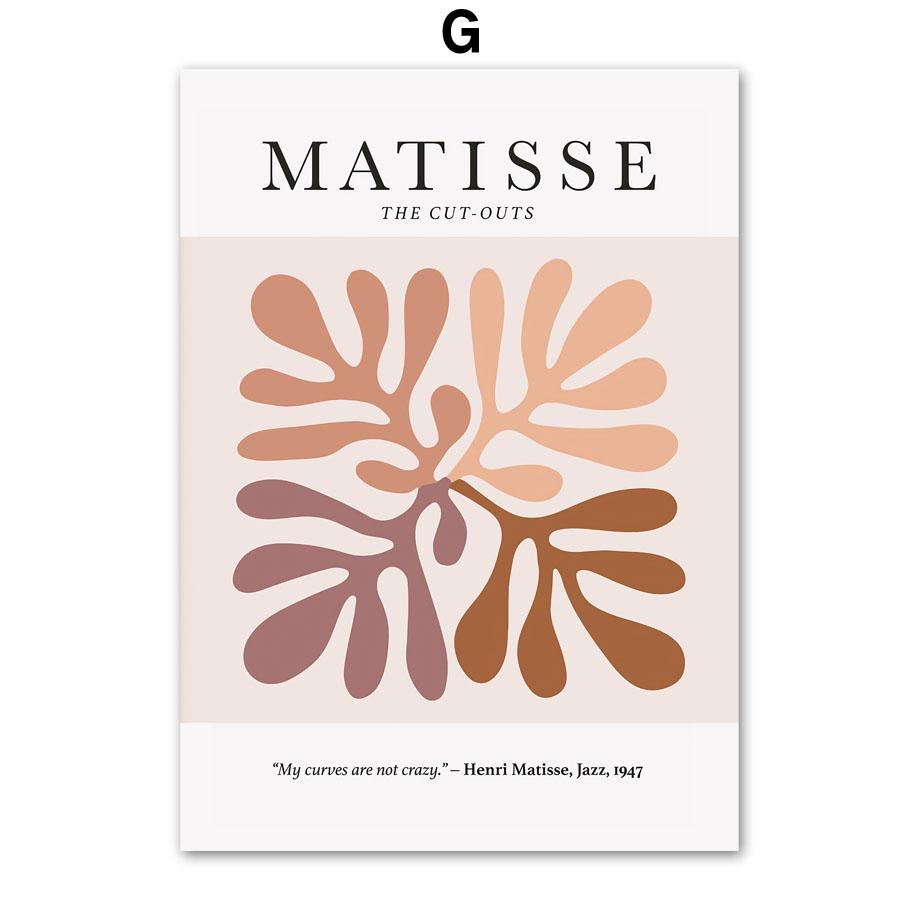 Matisse Line Face Coral Leaf Bird Abstract Posters And Prints Wall Art Canvas Painting Hotel Bar Pictures For Living Room Decor
