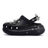 Classic Crush 811 Made In the Secret Moon Bow Pearl Chain Hole Shoes Unisex Black and White