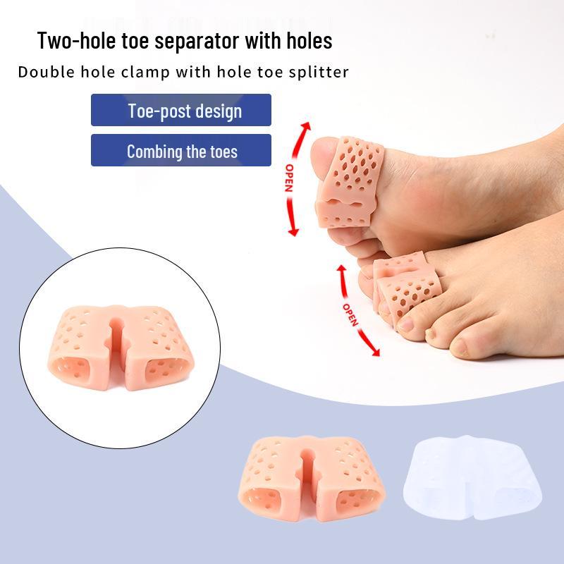 Силиконовый корректор Hallux Valgus - Разделитель пальцев с двойным отверстием для перекрывающихся вальгусных деформаций