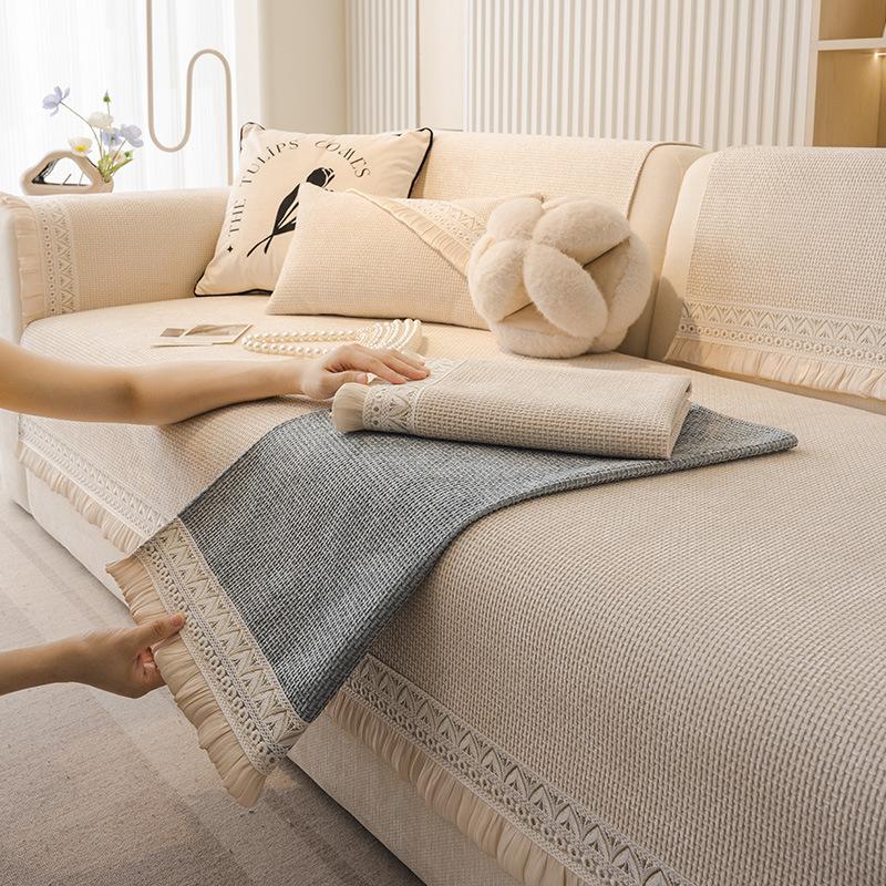 New Chenille Sofa Cushion Four Seasons Universal Light Luxury High Sense Seat Cushion Non-Slip Leather Sofa Cover Cover Cloth