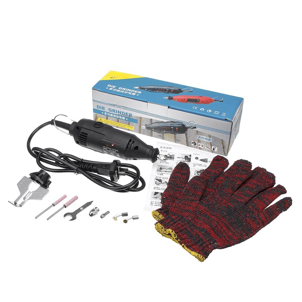Мини-точилка для цепной пилы с 5 скоростями, электрическая шлифовальная машина, набор для заточки, роторные полировальные электроинструменты с перчатками, 37000 об/мин, 180 Вт
