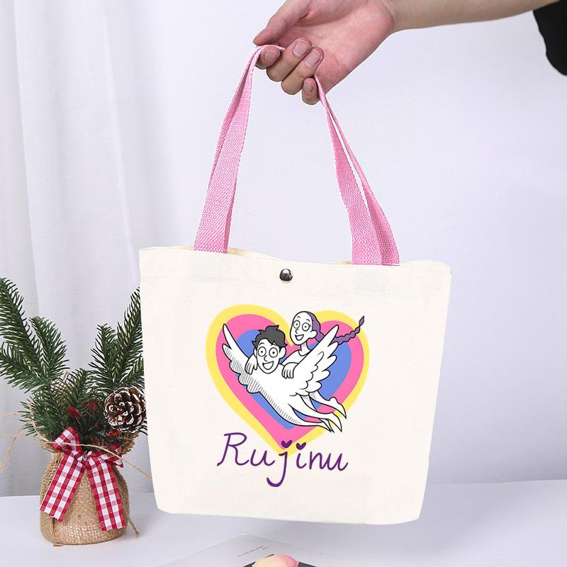 K-Pop Anime Cartoon Printed Student Large Capacity Portable Shoulder Bag Casual Canvas Bag