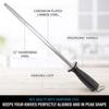LMETJMA Премиум 12-дюймовый стержень для заточки ножей Chef Diamond Sharpening Honing Rod Stick для всех кухонных ножей KC0311