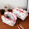 With Zipper Cherry Makeup Bag Cherry Printed Wash Storage Bag Cherry Cosmetic Bag  Travel
