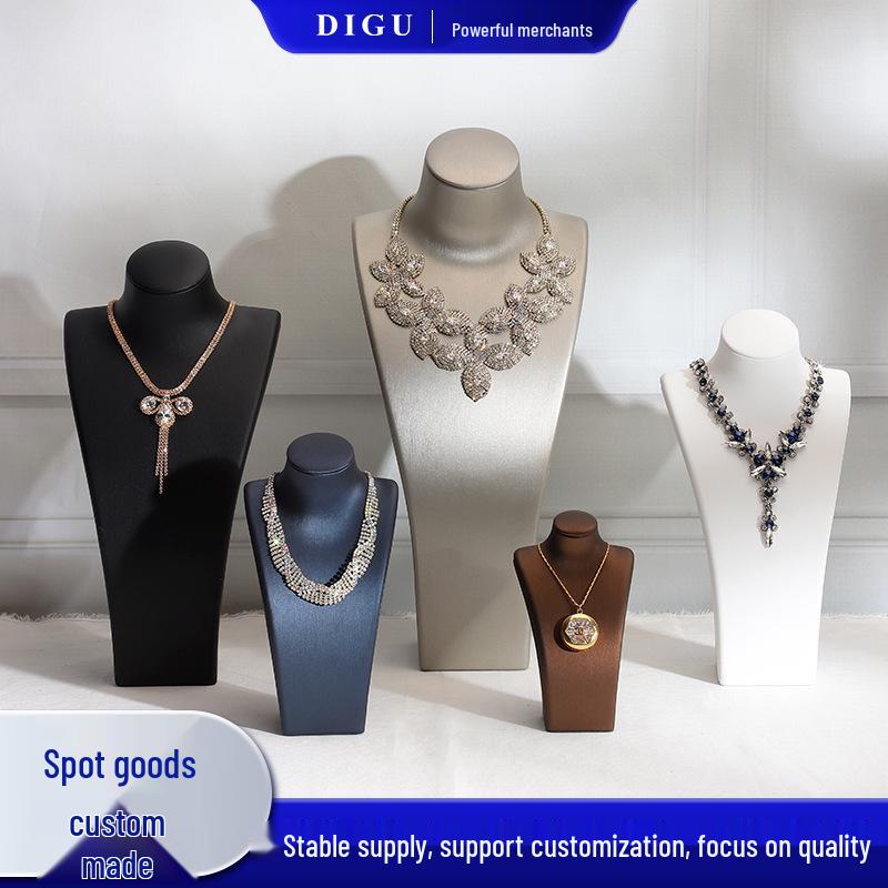 Blue Mannequin Neck Display Stand for Jewelry and Pendant Storage