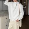 INCERUN Autumn Pullovers Men Stand Neck Long Sleeve Texture Rib Knitted Casual Tops