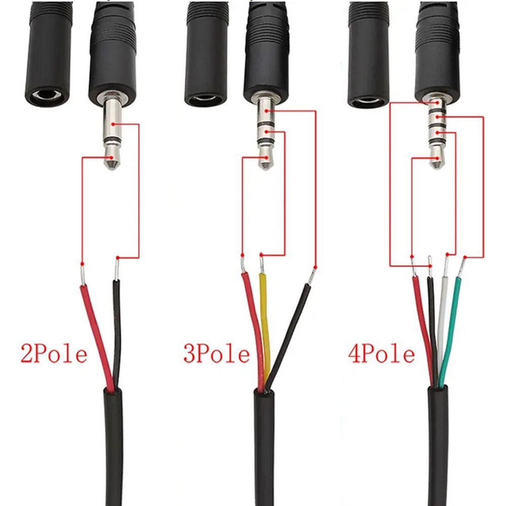 1Pcs 2.5mm/3.5mm Audio Plug Jack 30cm Length DIY Audio Extension Wire Earphone Repair