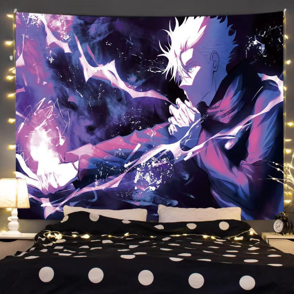 Anime Character Tapestry 1 pc Background Cloth Decor Hanging Cloth Wall Cloth Layout Tapestry fits Living Room Bedroom Space3