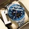 Top Original Men Clock LED Luminous Waterproof Week Date Man Wristwatch Electronic Stainless Steel Quartz Men's Watches