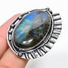 Labradorite Gemstone Handmade 925 Sterling Silver Jewelry Ring Size 8 M6t94