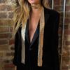 Glittering Sequin Scarf Aesthetic Bling Neckerchief Lightweight Slender Scarf  Party