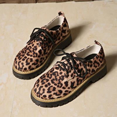 Новые повседневные туфли лоферы большого размера со шнуровкой спереди, толстым каблуком и круглым носком для женщин