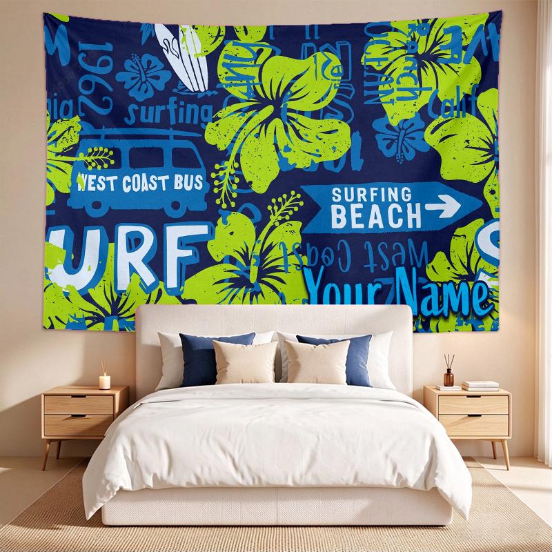 Island Resort Style (1) Custom Name Tapestry Wall Hanging Tapestry Wall Art Decor for Bedroom Living Room