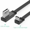 Double Elbow Type C Data Cable 90 Degree Super Soft Mobile Game Cable Flat Flexible Double-Sided USB C Charging Cable Charging