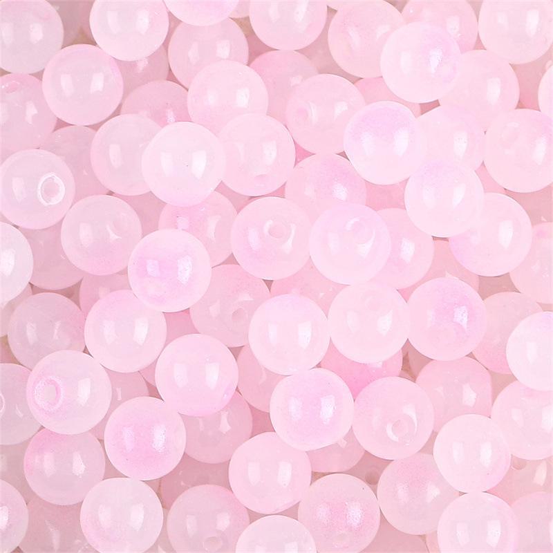 Комплект браслетов из бисера Summer Jelly Gold Glitter: Двойные стеклянные круглые бусины и полусахарные пузырчатые бусины