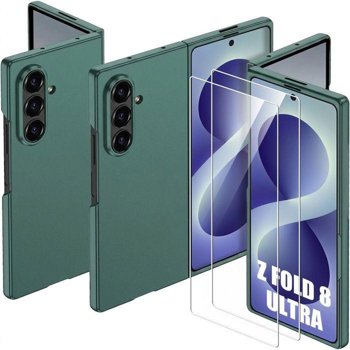 Coque pour Samsung Galaxy Z Fold 8 Ultra, Protection Antichoc Rigide - Vert Nuit - 2 Verres Trempés