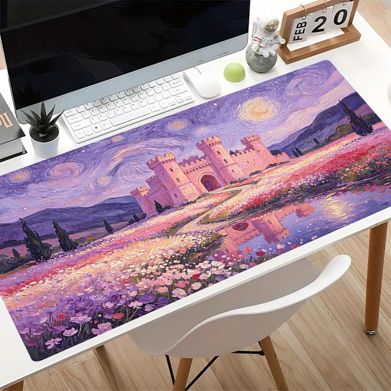 Large Mouse Pad Gaming E-sports Mousepad Pink Anime Castle Keyboard Pad Laptop Computer Gamer Desk Mat Cute Decorative Mausepad