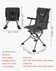 Hunting Chair, 360° Silent Swivel, Foldable Portable Blind Chair, Heavy-Duty Steel Frame Ground Stool Seat, with Armrests, Adjustable Carry Strap,
