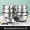 Non-Magnetic Stainless Steel Salad Bowl with Silicone Non-Slip Base and Lid – Perfect for Mixing, Baking, and Dough Kneading