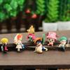 6 шт. ПВХ Серия One Piece Луффи, Чоппер, Усопп, Санджи, Зоро Аниме Фигурки Мини Модели Куклы Топперы для Торта Украшения