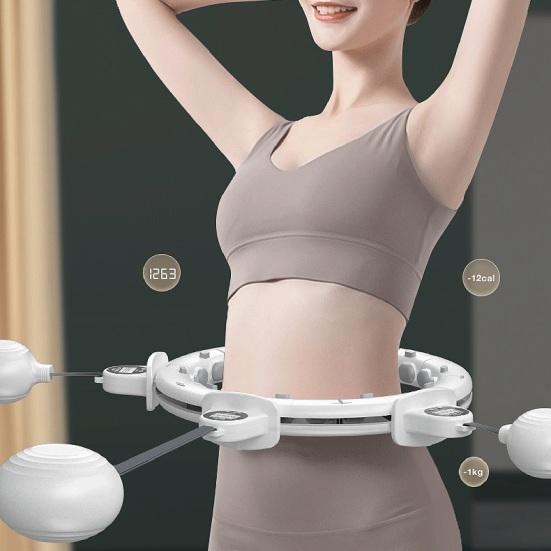Weighted Infinity Smart Fitness Hoop 24 Detachable Knots Weight Hoop with Counter Women Weight Loss Hoop 2-in-1 Abdomen Fitness Message Equipment