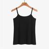 Women's Black 95% Cotton Camisole Vest, Sexy Back, Large Size, Solid Color - Ideal As Outerwear for Spring & Summer