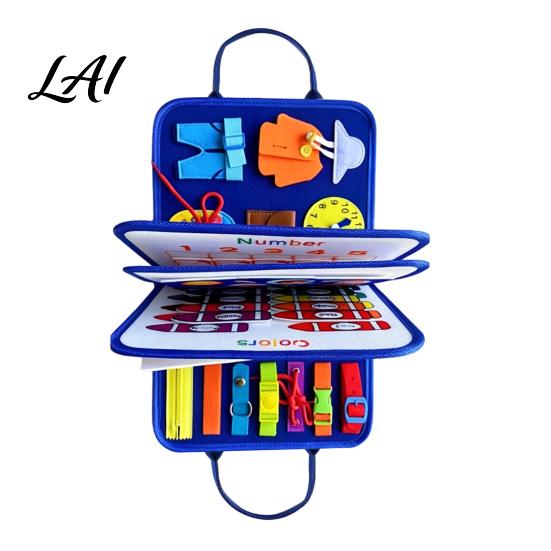 Sensory Toys for Autistic Children 2 in 1 Felt Busy Board Alphabet Clock Cognitive Learning Toy Portable Montessori Educational Developmental