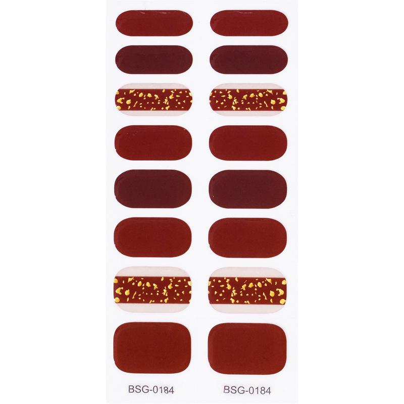 Наклейка для ногтей с рисунком 5D Полуотвержденная гелевая наклейка для ногтей декоративная Бронзовая