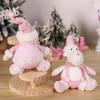 Realistic Christmas Plush Snowman Doll Sitting Christmas Pink Doll Decorations  Santa Claus Gifts