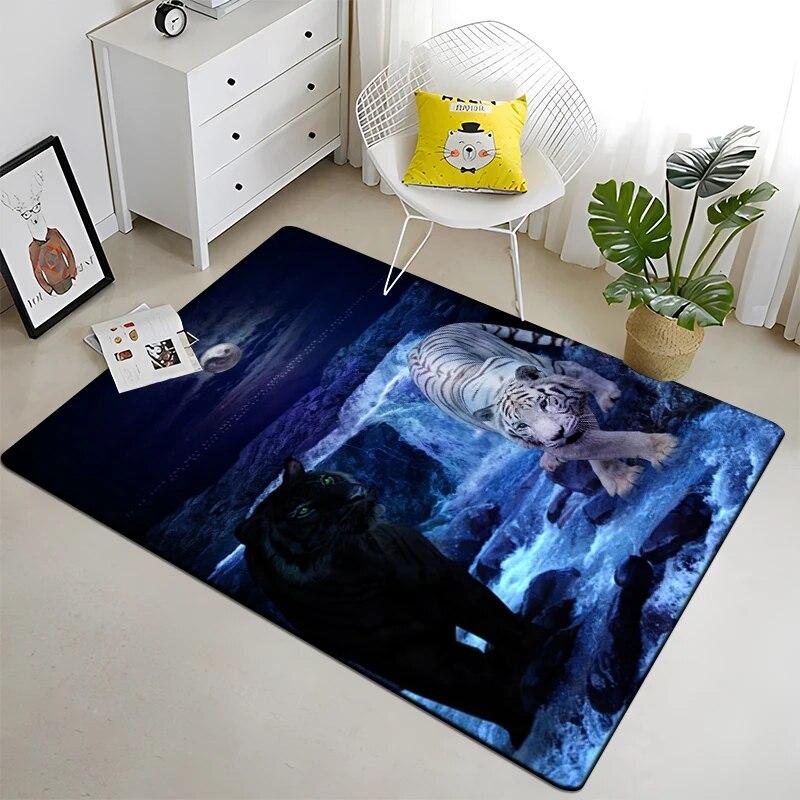 Ковер с принтом «Свирепый тигр» для гостиной, большой коврик, мягкий коврик, коврики для стульев для киберспорта, Alfombra, подарки, Прямая покупка, животное