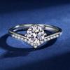 Bague Ringen Сверкающие настоящие муассанитовые свадебные кольца изменяемого размера для женщин, высокое качество, 100% стерлинговое серебро 925 пробы, обручальные ювелирные изделия, подарок