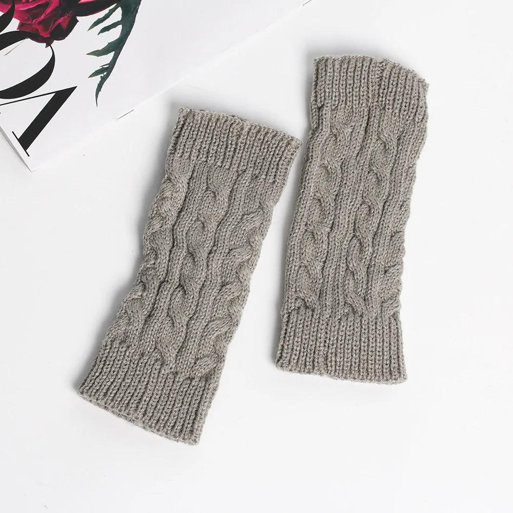 Women Knitted Arm Warmer Long Fingerless Gloves Mitten Winter Y2K Solid Arm Sleeve Fashion Casual Soft Girls Clothes Punk Gloves