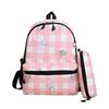 Kids Backpack For School And Outings With Cute Print And Grid Pattern In Durable Polyester Fabric