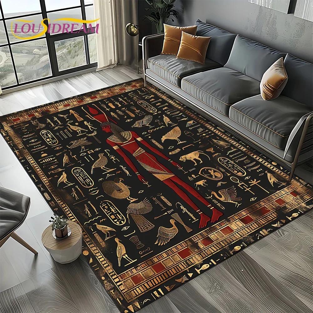 Настенная роспись Древний Египет Иероглифы Мифология Ковер Коврик для Гостиной Спальни Декор Дивана, Нескользящий Коврик для Пола