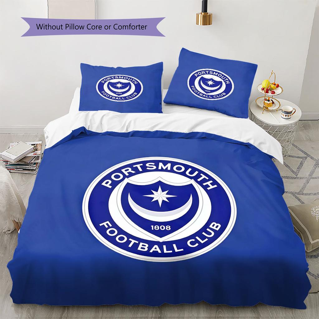 Pompey logo Bedding Quilt Set Quilt Cover Pillowcase Home Decoration Birthday Gift (1 * duvet cover + 2 * pillowcase, without core)