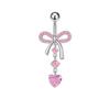 Bow Knot Butterfly Navel Jewelry Dangled Design Belly Rings Crystal Zircon Piercing Belly  Seaside