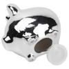 Ceramic Piggy Bank, Mirror Silver, 9.5X7X8.5 Cm