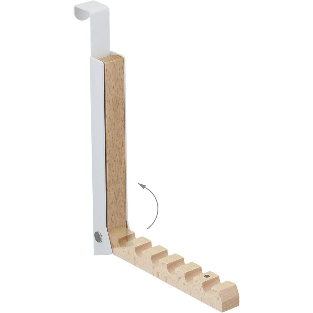 Wooden Over The Door Hanger 6 Slots Hanging Coat Rack New Clothes Drying Rack  for Travel