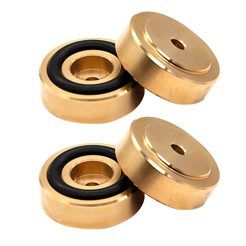 4pcs Brass Cutting Board Feet with Anti Slip Rubber Screws Kit Noise Reducing Speaker Isolation Pads for Kitchen HiFi Amplifier  