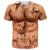 Men's Funny Hairy Chest Graphic T-shirts Fake Muscle Abs 3D Print Short Sleeve T-shirts Spring Summer Cosplay Costume Tops