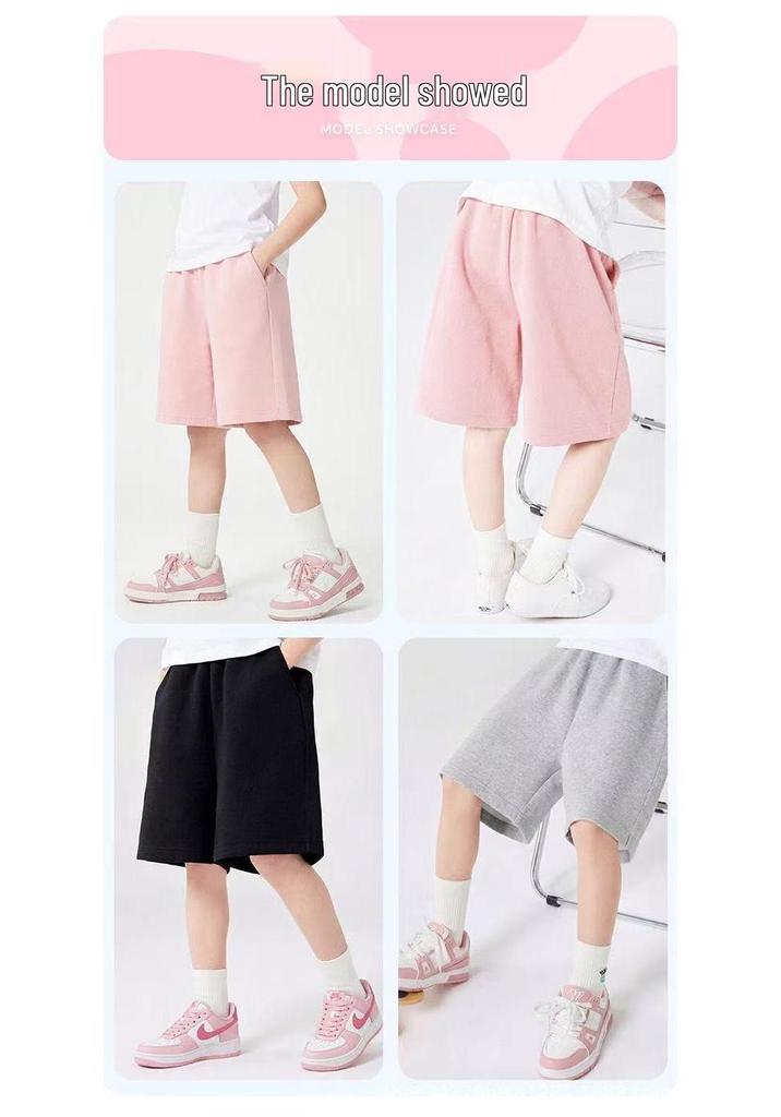Unisex Summer Cotton Capris for Kids: Lightweight, Casual Sports Shorts for Youth