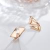 Modern Geometric Design With Square Zircon Earrings for Women Rose Gold Color Personality Jewelry