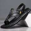 Men's Sandals Men's Summer New Men's Casual Beach Shoes Leather Breathable Slippers Thick-soled Shoes Tide Man Shoes