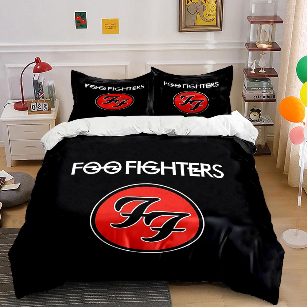 Rock Band Logo Red and Black Bedding Duvet Cover Set Duvet Cover Pillowcases (1*Duvet Cover 2*Pillowcases, without duvet insert)