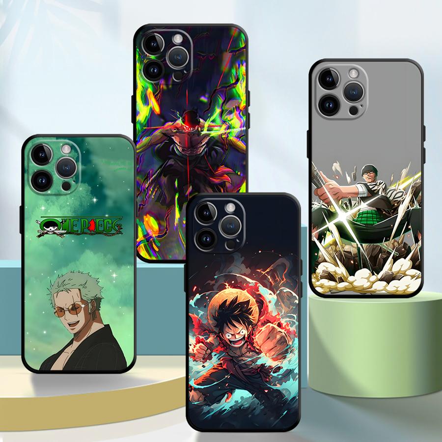 Чехол-бампер для iPhone с логотипом Зоро из One Piece, черный, мягкий, для iPhone XS Max 17Air 13 12 11 17 Pro Max 15 16 14 Plus XR 7 8