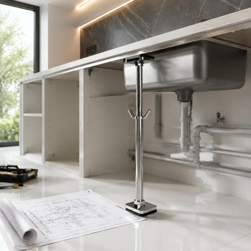 Under-Mount Sink Support Brace Heavy Duty Undermount Sink Bracket Home Repair Hardware Universal Fit Space Saving for Bathroom