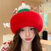 Antlers Red Knitted Woolen Hat Soft Thickened Brimless Cap Personality Christmas Plush Cap Girls